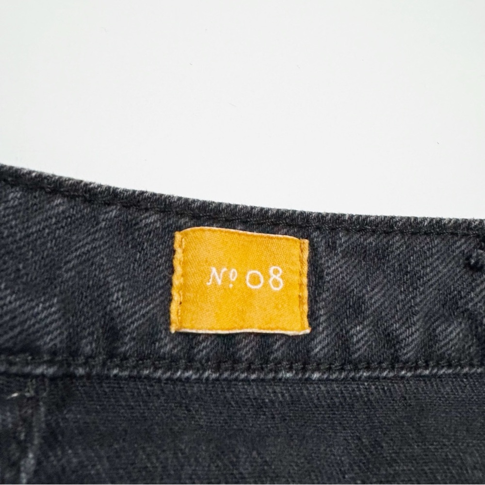 Anthro Pilcro Black Wash Fringe Trim Asymmetric Button Front Jean Skirt - Picture 9 of 12